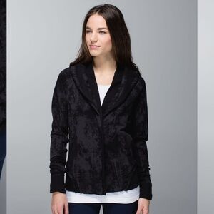 Lululemon Athletica TO CLASS JACKET Textured Black Gray Blazer 10 Shawl Collar